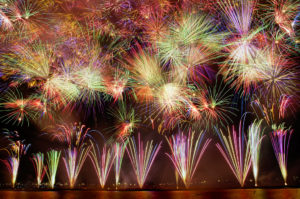 Edogawa fireworks, japan italy bridge
